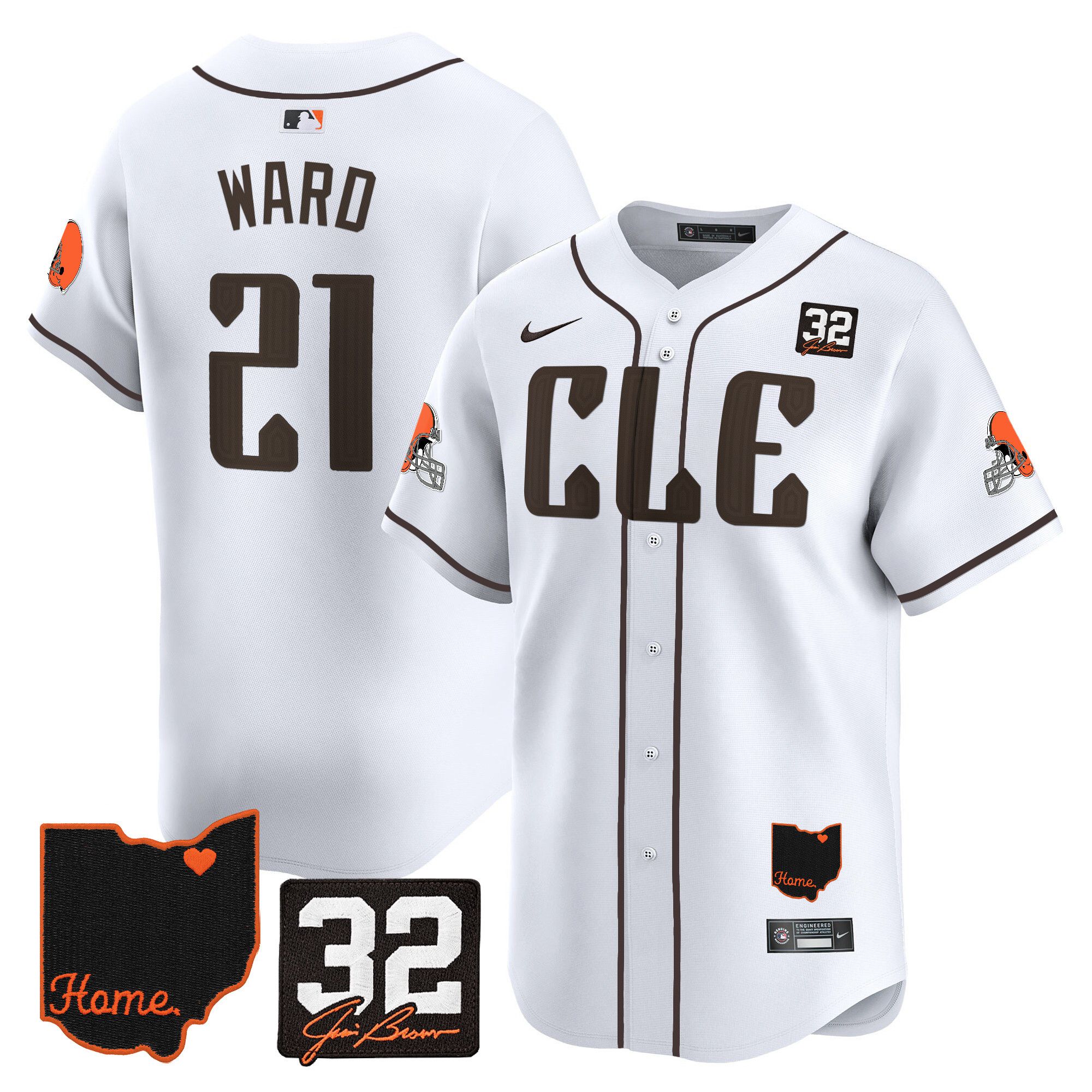 Men Cleveland Browns #21 Ward White Home Patch Vapor Premier Limited 2024 Nike NFL Jersey->indianapolis colts->NFL Jersey